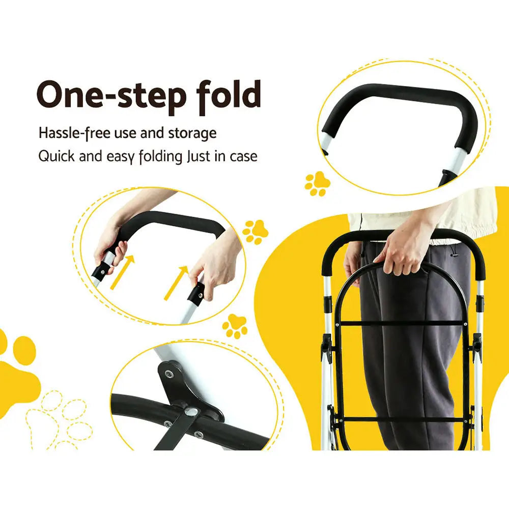 i.Pet Pet Stroller Dog Pram Large Cat Carrier Travel Foldable 4 Wheels Double - Pet Care > Cat Supplies > Cat Carriers