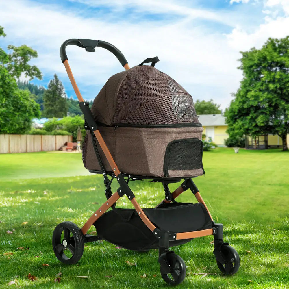 i.Pet Pet Stroller Dog Pram Large Cat Carrier Travel Foldable 4 Wheels Pushchair Double - Pet Care > Cat Supplies > Cat