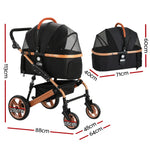 i.Pet Pet Stroller Dog Pram Large Cat Carrier Travel Foldable Pushchair 4 Wheels - Pet Care > Cat Supplies > Cat