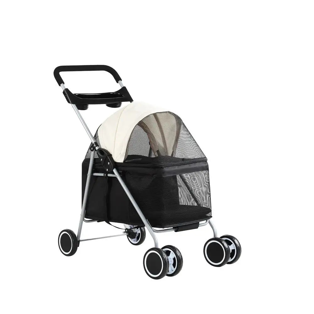 i.Pet Pet Stroller Pram Dog Cat Carrier Cage Large Travel Pushchair Foldable 4 Wheels - Pet Care > Cat Supplies > Cat
