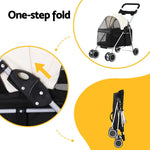 i.Pet Pet Stroller Pram Dog Cat Carrier Cage Large Travel Pushchair Foldable 4 Wheels - Pet Care > Cat Supplies > Cat