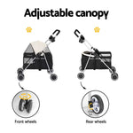 i.Pet Pet Stroller Pram Dog Cat Carrier Cage Large Travel Pushchair Foldable 4 Wheels - Pet Care > Cat Supplies > Cat