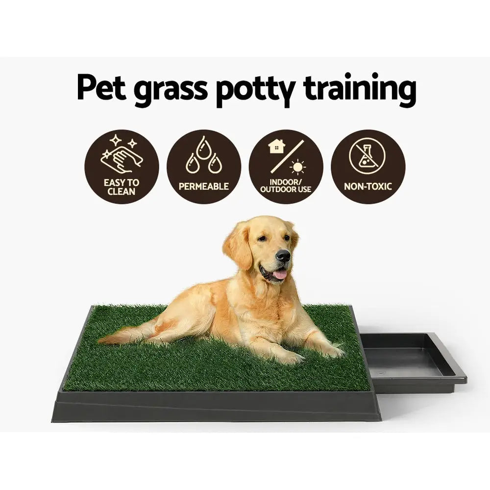 i.Pet Pet Training Pad Dog Potty Toilet Large Portable With Tray Grass 2 Mats - Pet Care > Dog Supplies > Dog Training