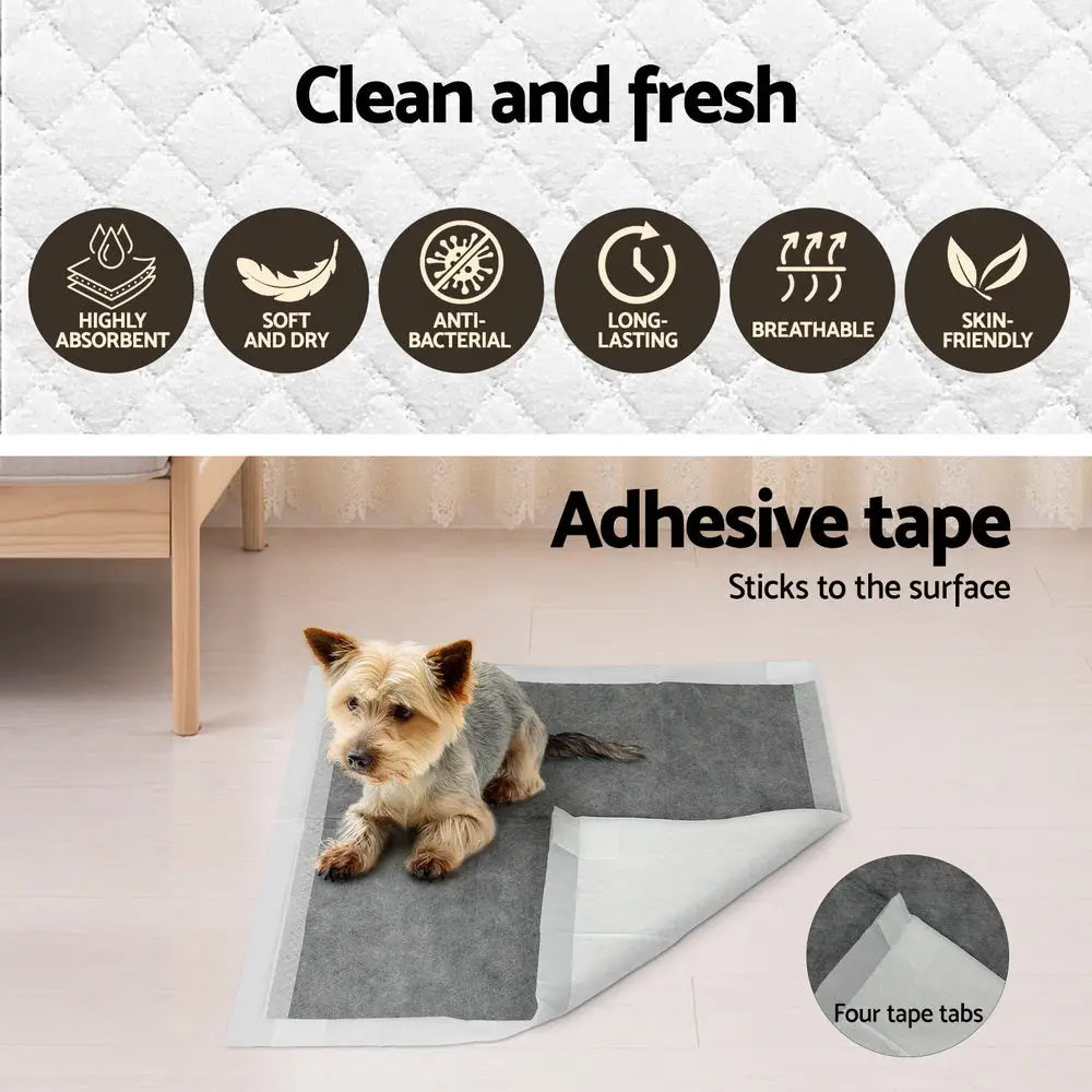 i.Pet Pet Training Pads 200pcs 60x60cm Puppy Dog Toilet Pee Indoor Super Absorbent Grey - Pet Care > Dog Supplies > Dog