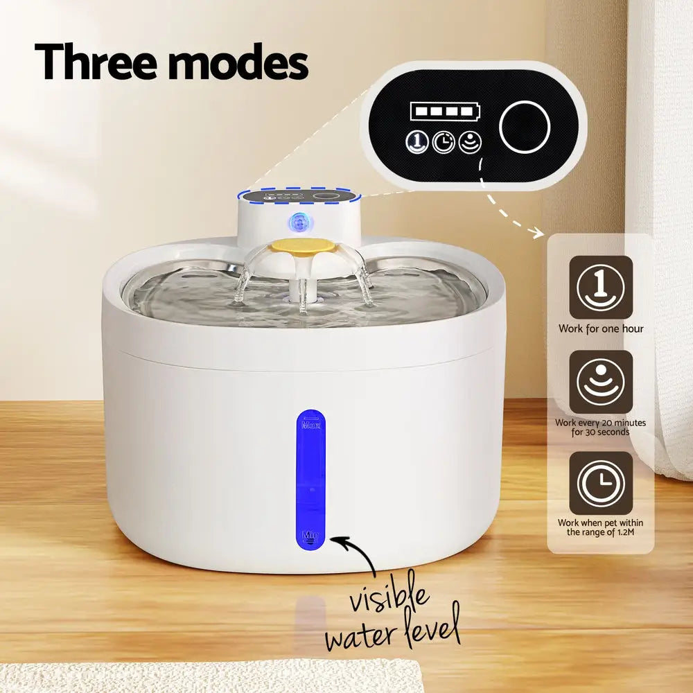 i.Pet Pet Water Fountain Feeder Dispenser Filter Dog Cat Drinking Automatic 2.6L - Pet Care > Cat Supplies > Cat Bowls