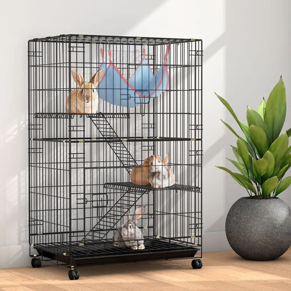 i.Pet Rabbit Cage 100cm Hutch 3 Level Indoor Guinea Pig Ferret - Pet Care > Coops & Hutches > Small Animal Habitats &