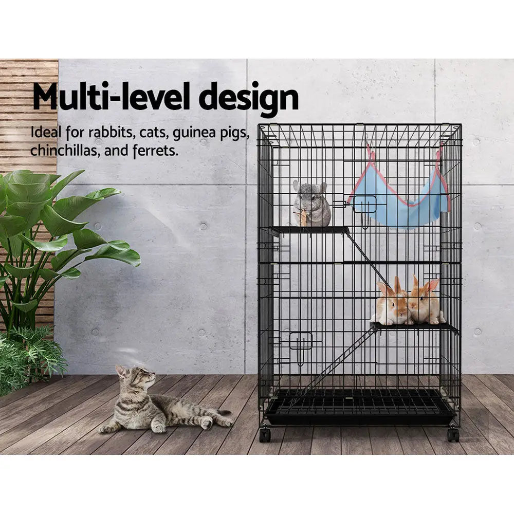 i.Pet Rabbit Cage 100cm Hutch 3 Level Indoor Guinea Pig Ferret - Pet Care > Coops & Hutches > Small Animal Habitats &