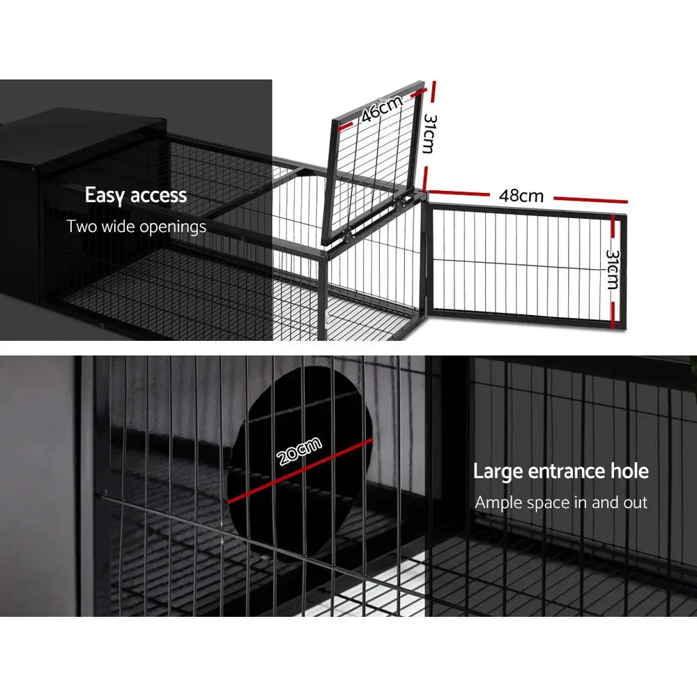 i.Pet Rabbit Cage 122x52cm Hutch Enclosure Carrier Metal - Pet Care > Coops & Hutches > Small Animal Habitats & Cages