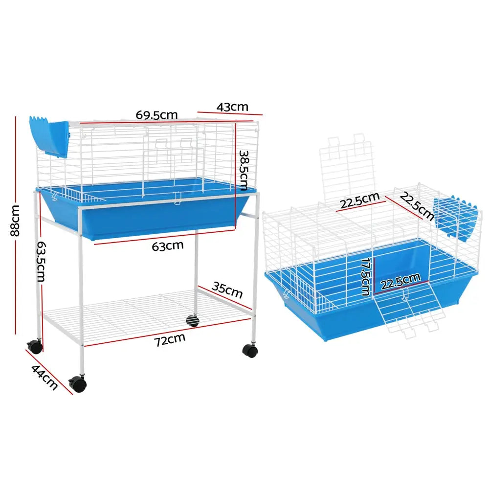 i.Pet Rabbit Cage 88cm Indoor Guinea Pig - Pet Care > Coops & Hutches > Small Animal Habitats & Cages