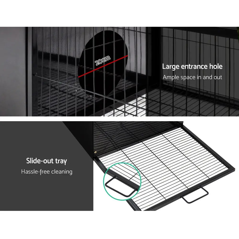 i.Pet Rabbit Cage Hutch 162x60cm Enclosure Metal - Pet Care > Coops & Hutches > Small Animal Habitats & Cages