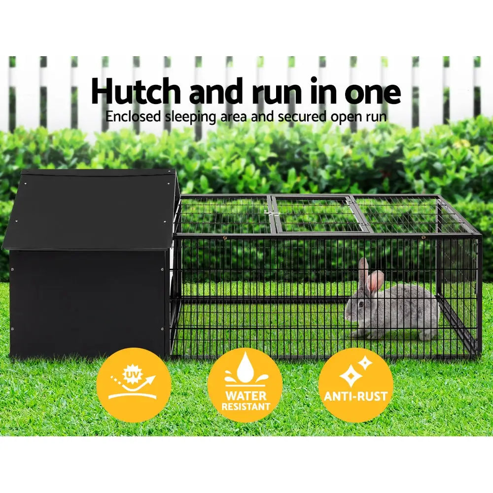 i.Pet Rabbit Cage Hutch 162x60cm Enclosure Metal - Pet Care > Coops & Hutches > Small Animal Habitats & Cages