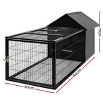 i.Pet Rabbit Cage Hutch 162x60cm Enclosure Metal - Pet Care > Coops & Hutches > Small Animal Habitats & Cages