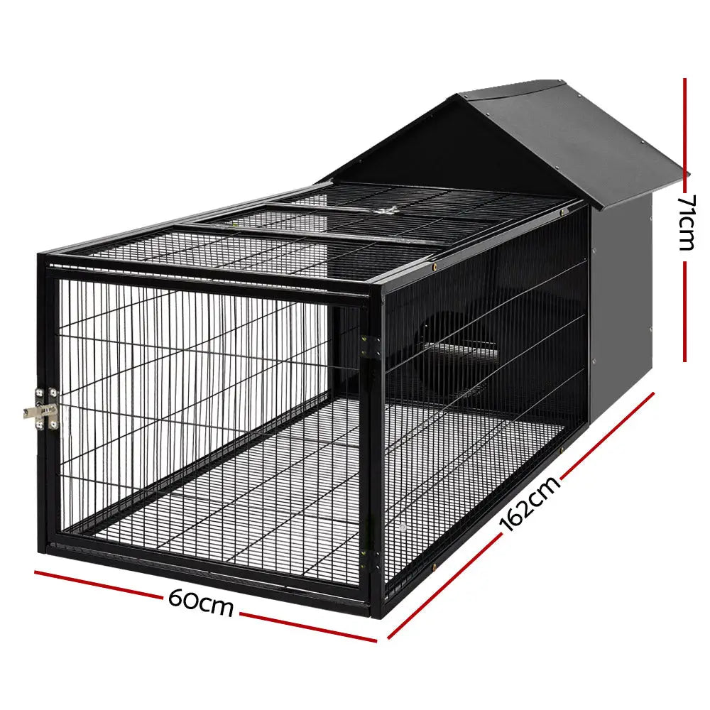 i.Pet Rabbit Cage Hutch 162x60cm Enclosure Metal - Pet Care > Coops & Hutches > Small Animal Habitats & Cages