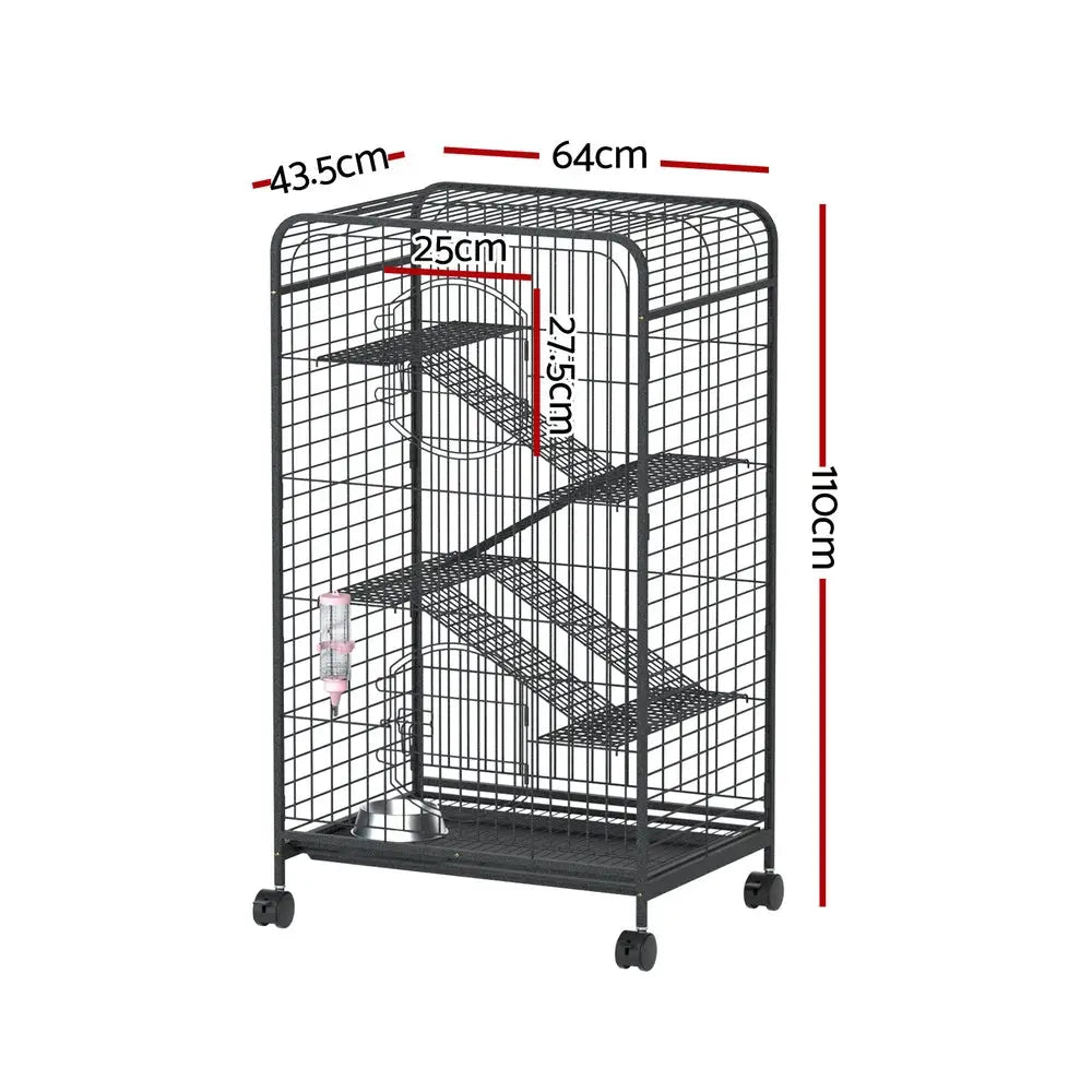 i.Pet Rabbit Cage Indoor Hutch Guinea Pig Bird Ferret Cat Hamster 110cm 4 Level - Pet Care > Coops & Hutches > Small