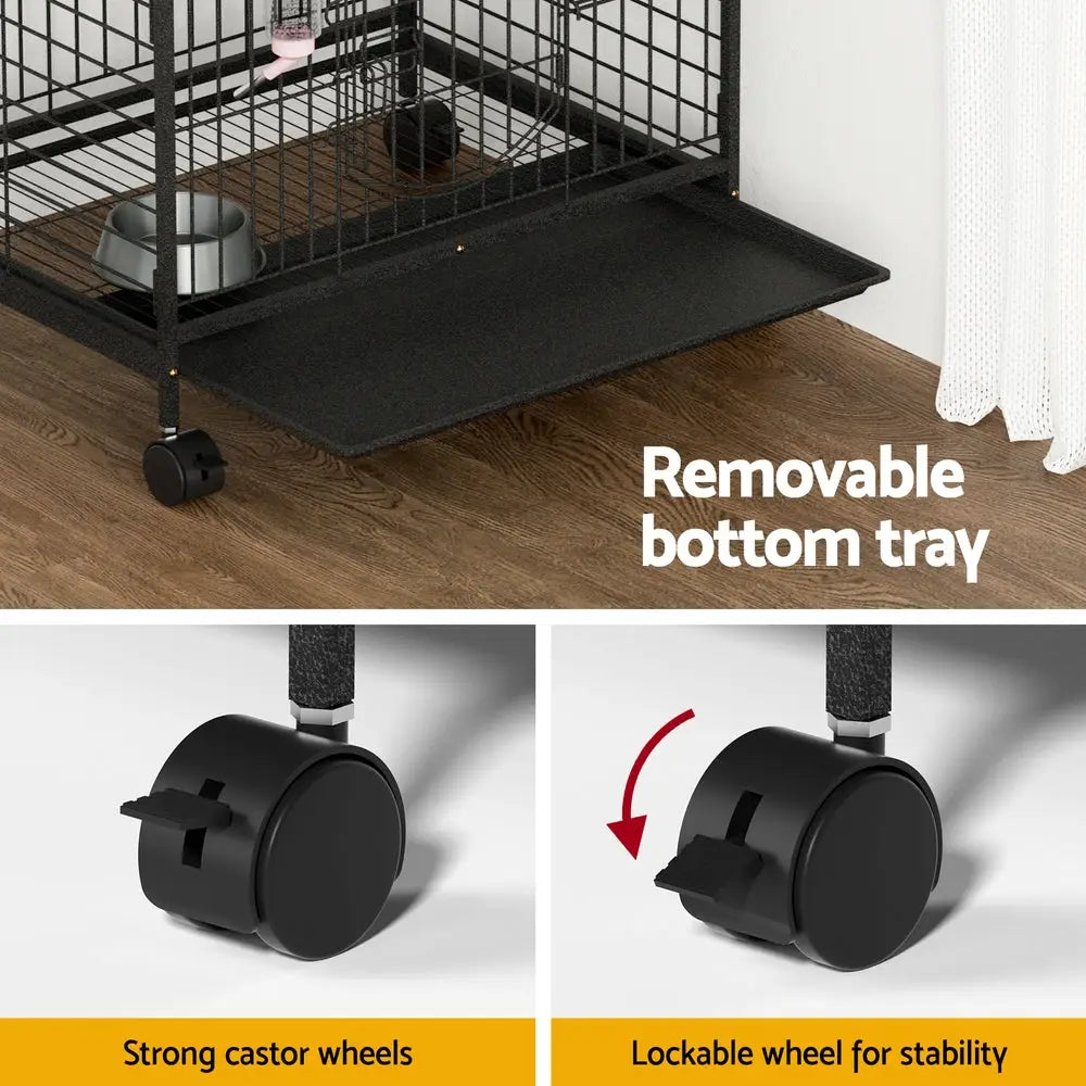 i.Pet Rabbit Cage Indoor Hutch Guinea Pig Bird Ferret Cat Hamster 110cm 4 Level - Pet Care > Coops & Hutches > Small