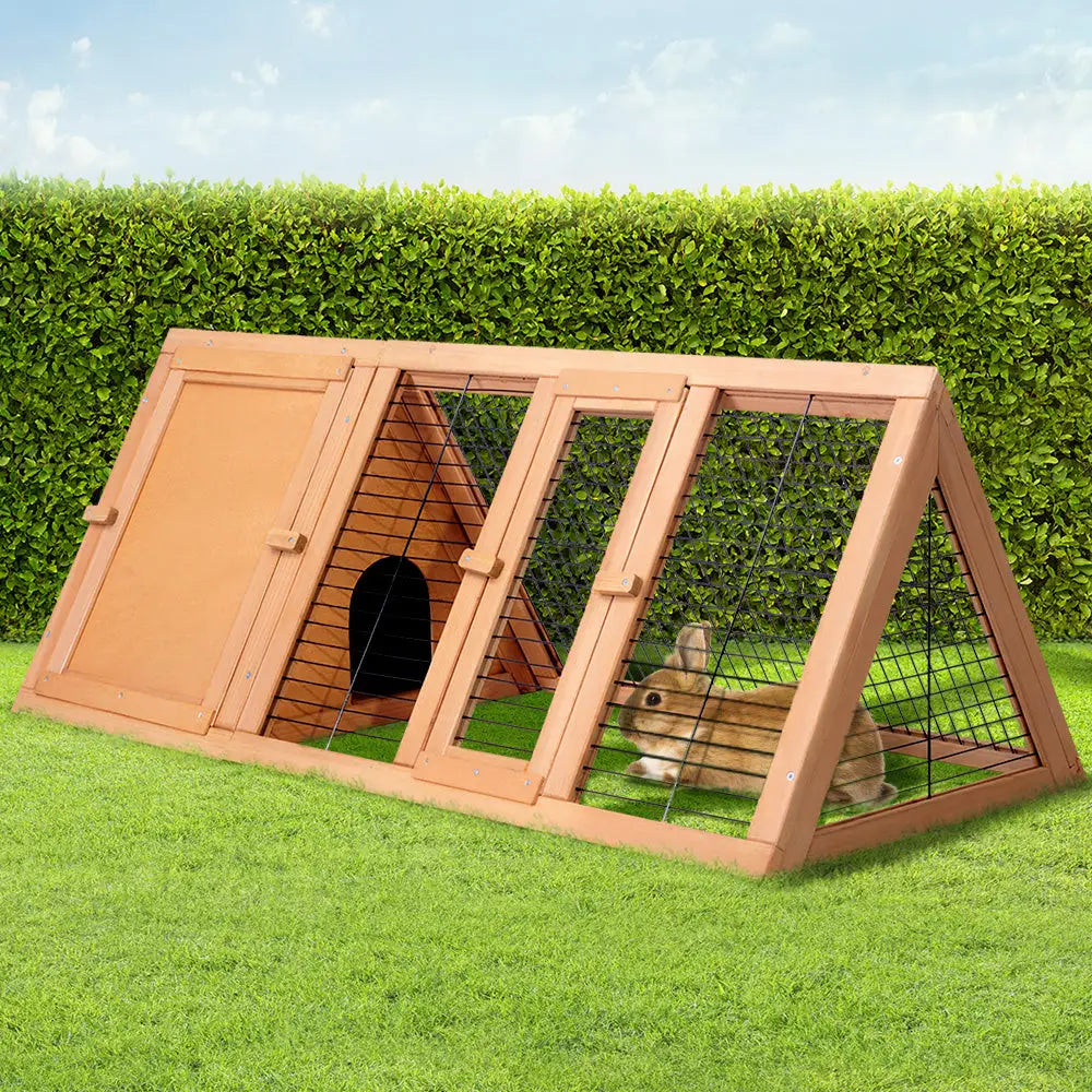 i.Pet Rabbit Hutch 119cm x 51cm x 44cm Chicken Coop Large Run Wooden Cage Outdoor - Pet Care > Coops & Hutches > Small