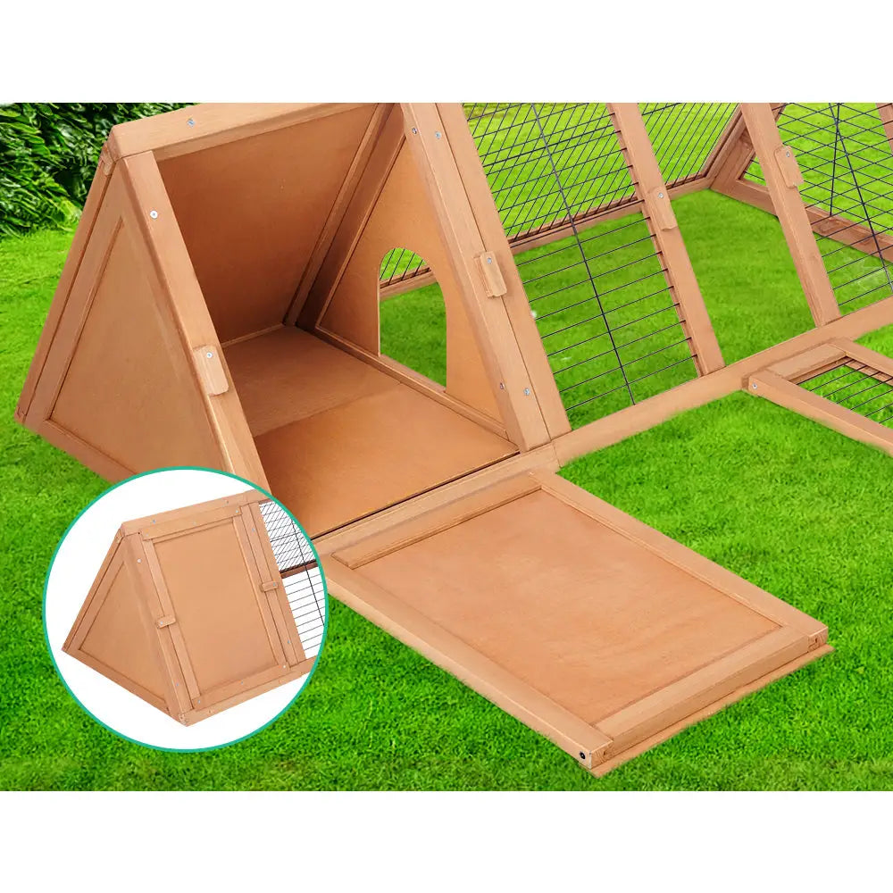 i.Pet Rabbit Hutch 119cm x 51cm x 44cm Chicken Coop Large Run Wooden Cage Outdoor - Pet Care > Coops & Hutches > Small
