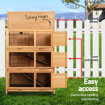i.Pet Rabbit Hutch 91.5cm x 46cm x 116.5cm Chicken Coop Large House Cage Run Wooden Bunny Outdoor - Pet Care > Coops &