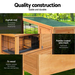 i.Pet Rabbit Hutch 91.5cm x 46cm x 116.5cm Chicken Coop Large House Cage Run Wooden Bunny Outdoor - Pet Care > Coops &