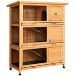 i.Pet Rabbit Hutch 91.5cm x 46cm x 116.5cm Chicken Coop Large House Cage Run Wooden Bunny Outdoor - Pet Care > Coops &