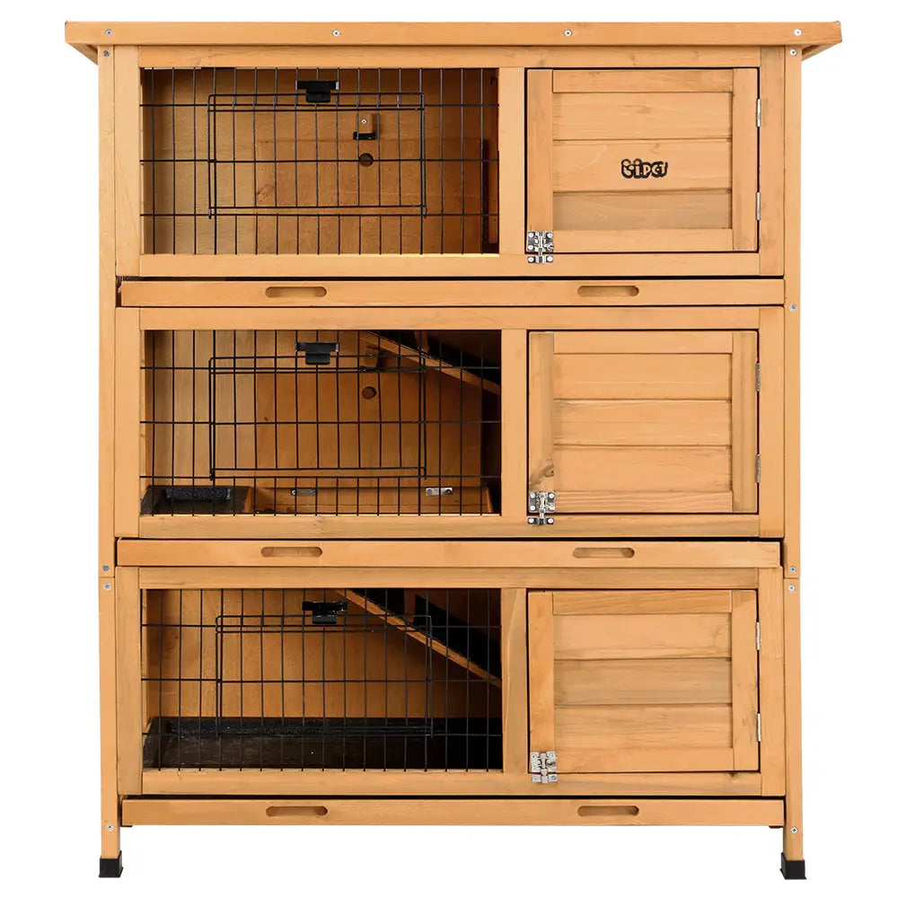 i.Pet Rabbit Hutch 91.5cm x 46cm x 116.5cm Chicken Coop Large House Cage Run Wooden Bunny Outdoor - Pet Care > Coops &