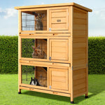 i.Pet Rabbit Hutch 91.5cm x 46cm x 116.5cm Chicken Coop Large House Cage Run Wooden Bunny Outdoor - Pet Care > Coops &
