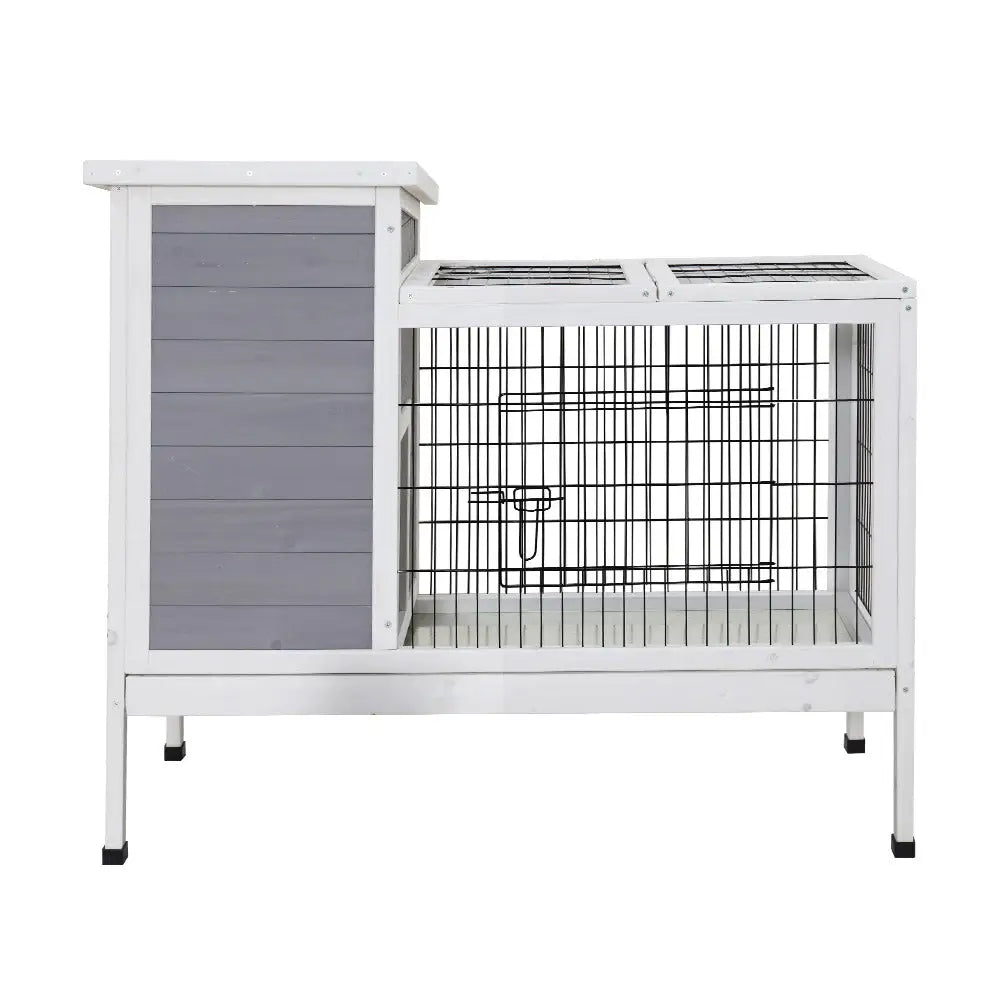 i.Pet Rabbit Hutch 97cm x 49cm x 86cm Chicken Coop Large Run Wooden Outdoor Cage House - Home & Garden > Shading