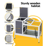 i.Pet Rabbit Hutch 97cm x 49cm x 86cm Chicken Coop Large Run Wooden Outdoor Cage House - Home & Garden > Shading