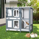 i.Pet Rabbit Hutch 98cm x 45cm x 92cm Chicken Coop Large Wooden House Run Cage Bunny Guinea Pig - Pet Care > Coops &