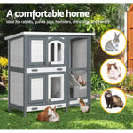 i.Pet Rabbit Hutch 98cm x 45cm x 92cm Chicken Coop Large Wooden House Run Cage Bunny Guinea Pig - Pet Care > Coops &