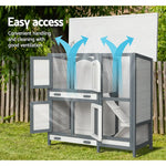 i.Pet Rabbit Hutch 98cm x 45cm x 92cm Chicken Coop Large Wooden House Run Cage Bunny Guinea Pig - Pet Care > Coops &