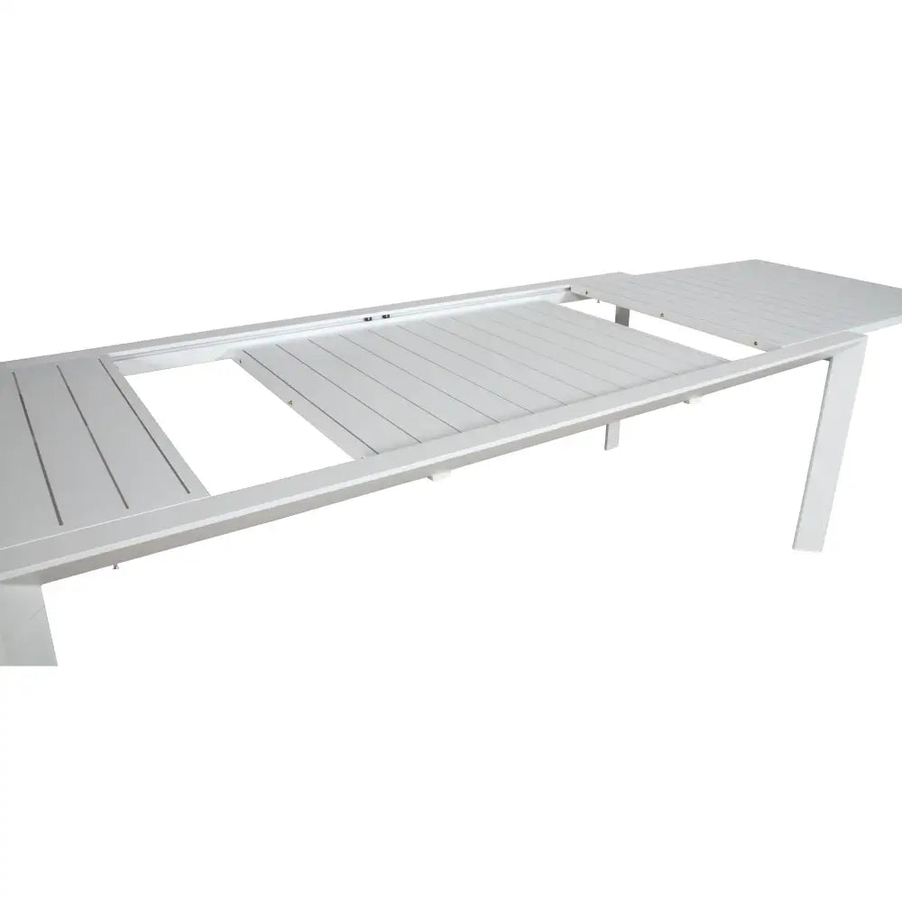 Iberia 13pc 230-345cm Aluminium Outdoor Extensible Dining Table Chair White - Furniture > Bar Stools & Chairs > Table &