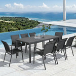 Iberia 2pc Set Aluminium Outdoor Dining Table Chair Charcoal - Furniture > Outdoor