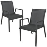 Iberia 2pc Set Aluminium Outdoor Dining Table Chair Charcoal - Furniture > Outdoor