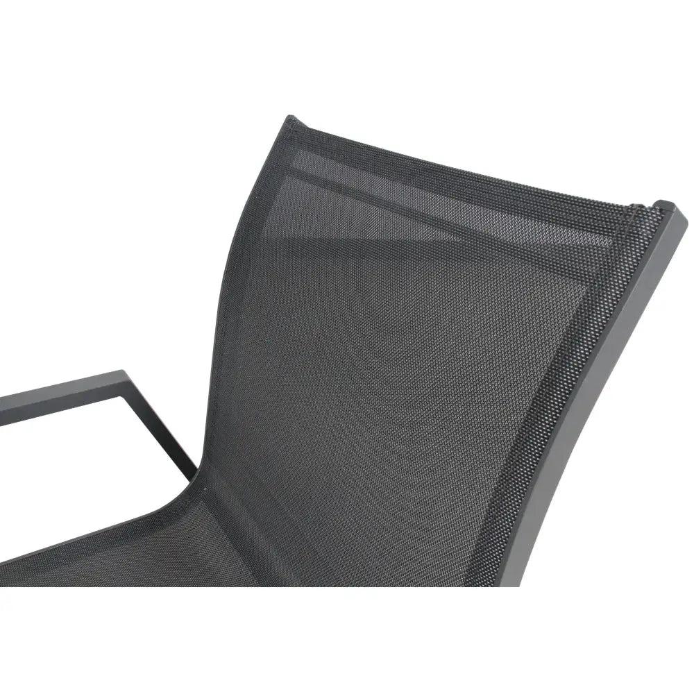 Iberia 2pc Set Aluminium Outdoor Dining Table Chair Charcoal - Furniture > Outdoor