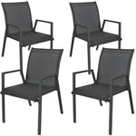 Iberia 4pc Set Aluminium Outdoor Dining Table Chair Charcoal - Furniture > Outdoor