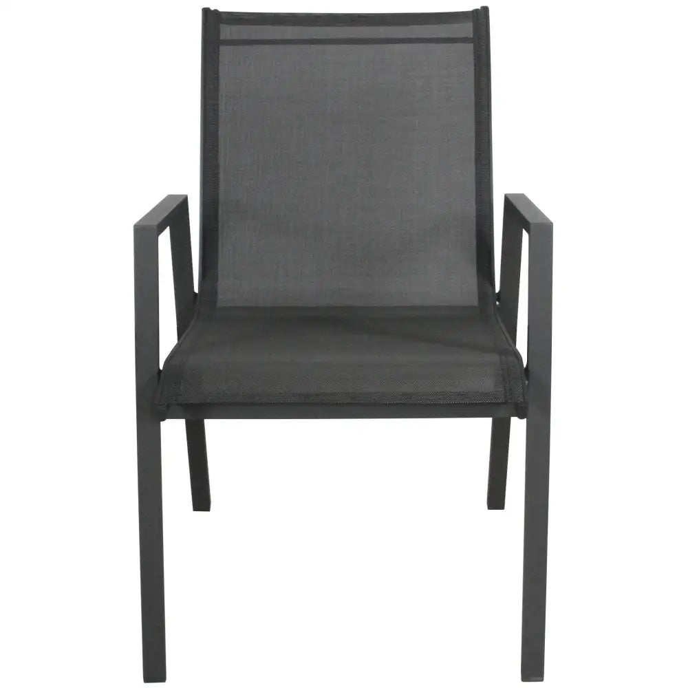 Iberia 4pc Set Aluminium Outdoor Dining Table Chair Charcoal - Furniture > Outdoor