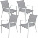 Iberia 4pc Set Aluminium Outdoor Dining Table Chair White - Furniture > Outdoor