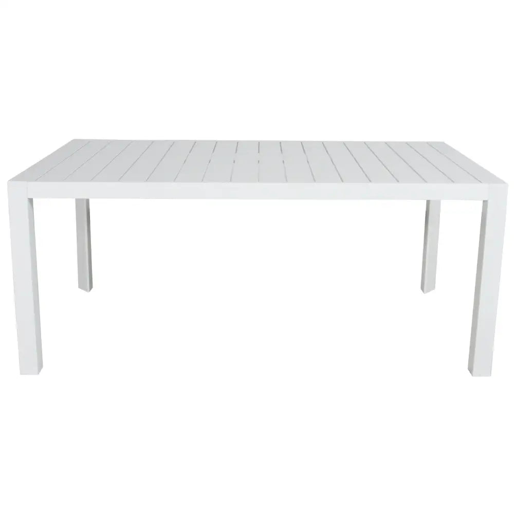 Iberia 7pc Set 178cm Aluminium Outdoor Dining Table Chair White - Furniture > Outdoor