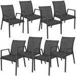 Iberia 8pc Set Aluminium Outdoor Dining Table Chair Charcoal - Furniture > Outdoor