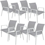 Iberia 8pc Set Aluminium Outdoor Dining Table Chair White - Furniture > Outdoor