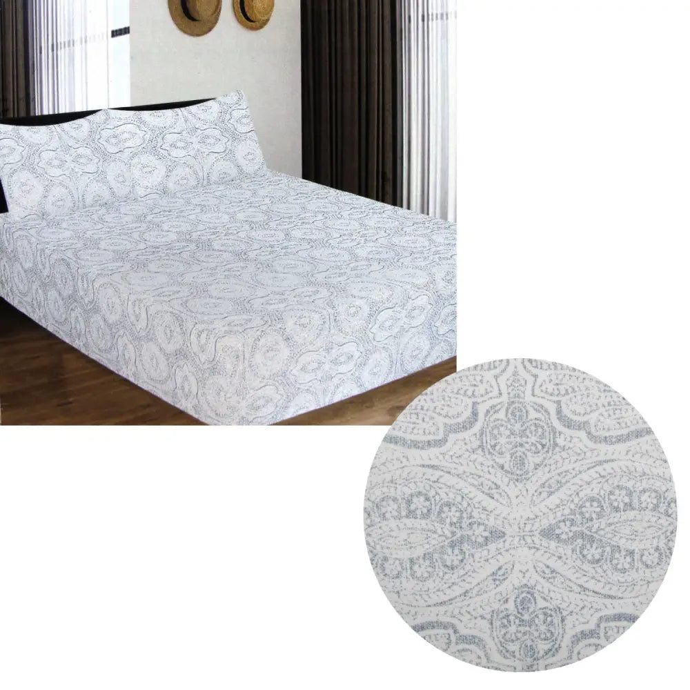 ICF Store Cotton Flannel Combo Fitted Sheet Set Queen Romano - Home & Garden > Bedding > Bed Sheets