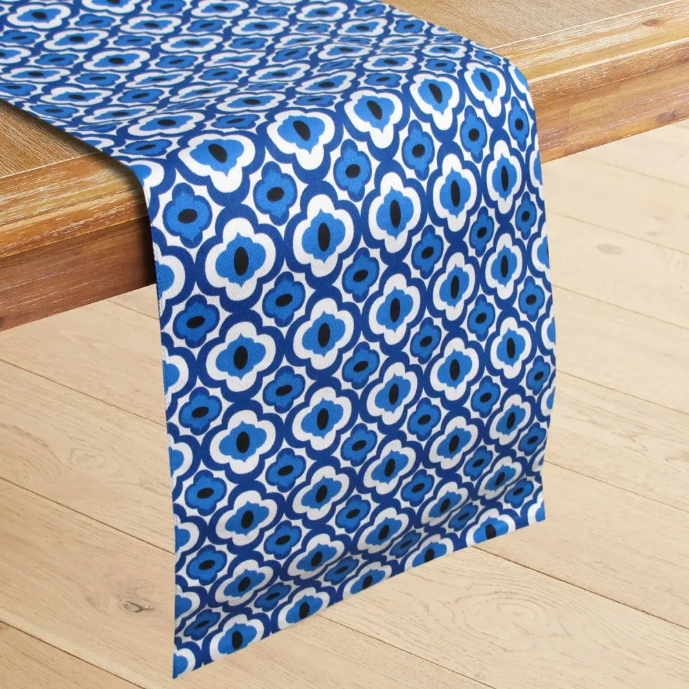 IDC Homewares 100% Cotton Printed Table Runner Azure Blue - Home & Garden > Kitchenware