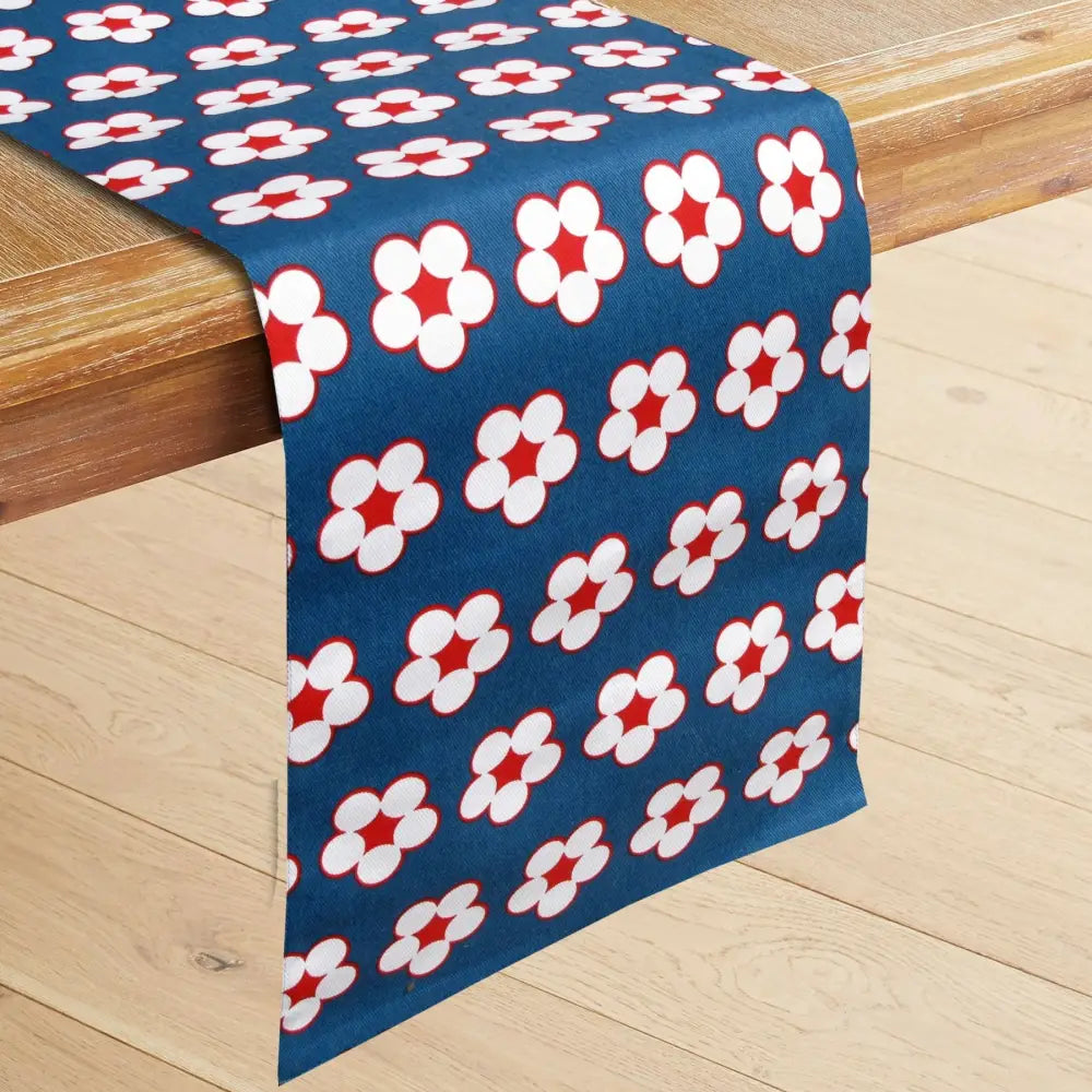 IDC Homewares 100% Cotton Printed Table Runner Cotton Bud Navy - Home & Garden > Kitchenware