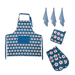 IDC Homewares 6 Pce Cotton Bud Cotton Kitchen Set Navy - Home & Garden > Kitchenware