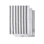 IDC Homewares Set of 3 Gardenia Cotton Tea Towels Charcoal - Home & Garden > Kitchenware