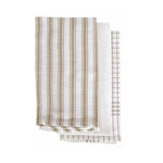 IDC Homewares Set of 3 Gardenia Cotton Tea Towels Taupe - Home & Garden > Kitchenware