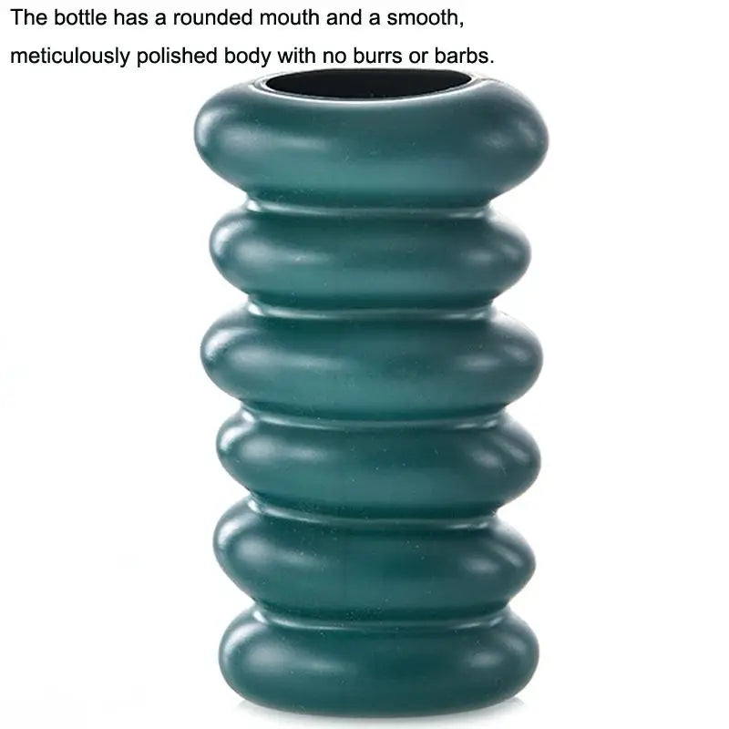 Imitation Glaze Porcelain Spiral Vase for Wet & Dry Flower Arrangements - Dark Green - Home & Garden > Decor > Vases &