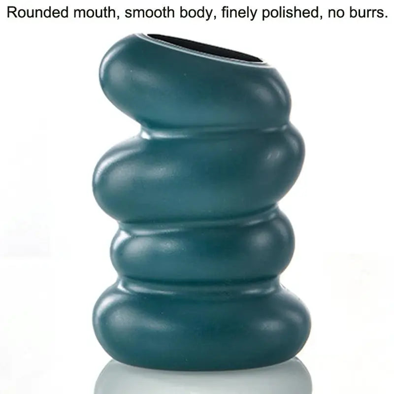Imitation Glaze Porcelain Spiral Vase for Wet & Dry Flower Arrangements - White - Home & Garden > Decor > Vases & Table