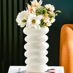Imitation Glaze Porcelain Spiral Vase for Wet & Dry Flower Arrangements - Dark Green - Home & Garden > Decor > Vases &